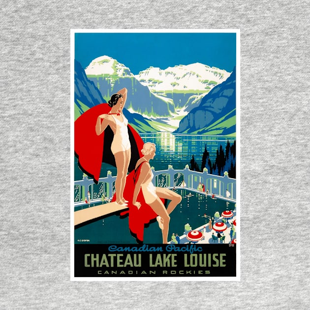 Vintage Travel Poster Canada Chateau Lake Louise by vintagetreasure